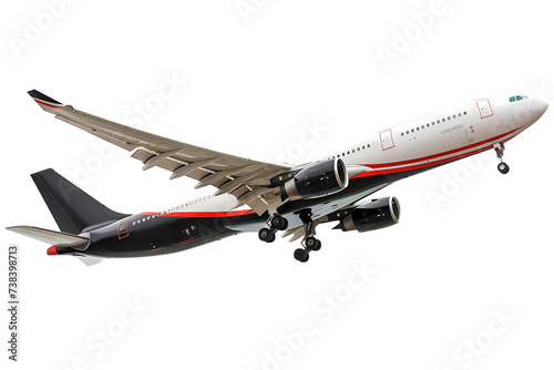 Side View Of a plane PNG taking Off isolated on White and transparent background - Airport airline travel transport business