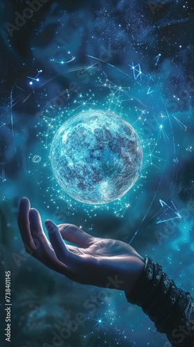 Astrology divination concept background . Vertical background 