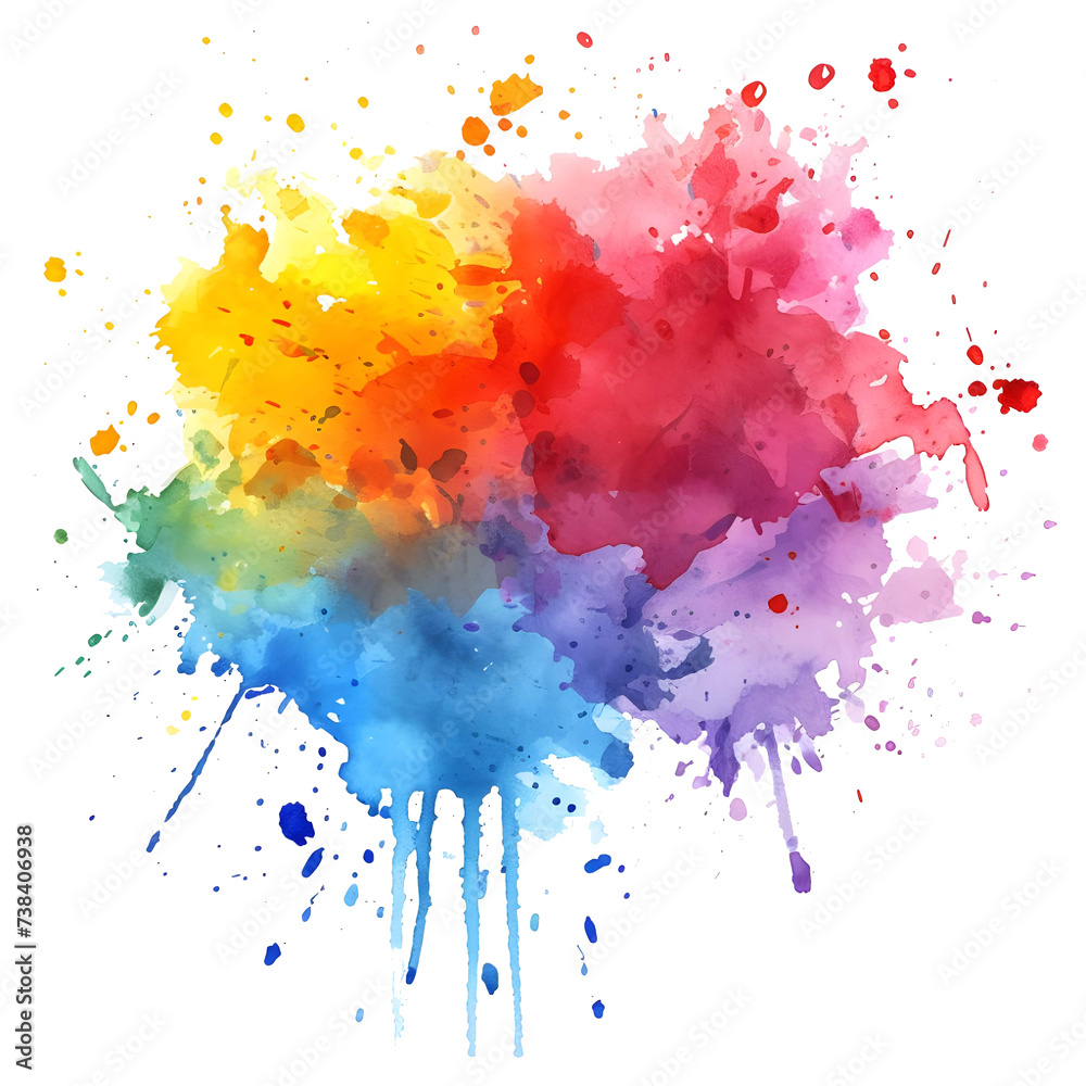 Fototapeta premium Colorful powder exploding on transparent background - Ai generated