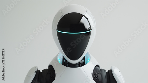 robot cyborg - black and white robot - screen robot arm - robot cyborg soldier - 3d render of a robot - Futuristic Sentinel: Advanced Robotic Visionary