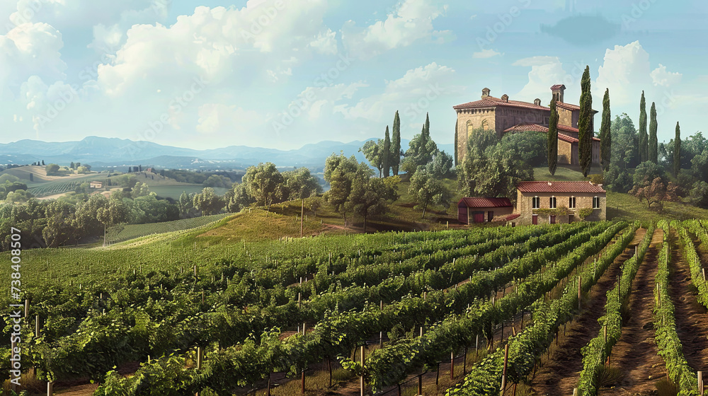 large vineyard.