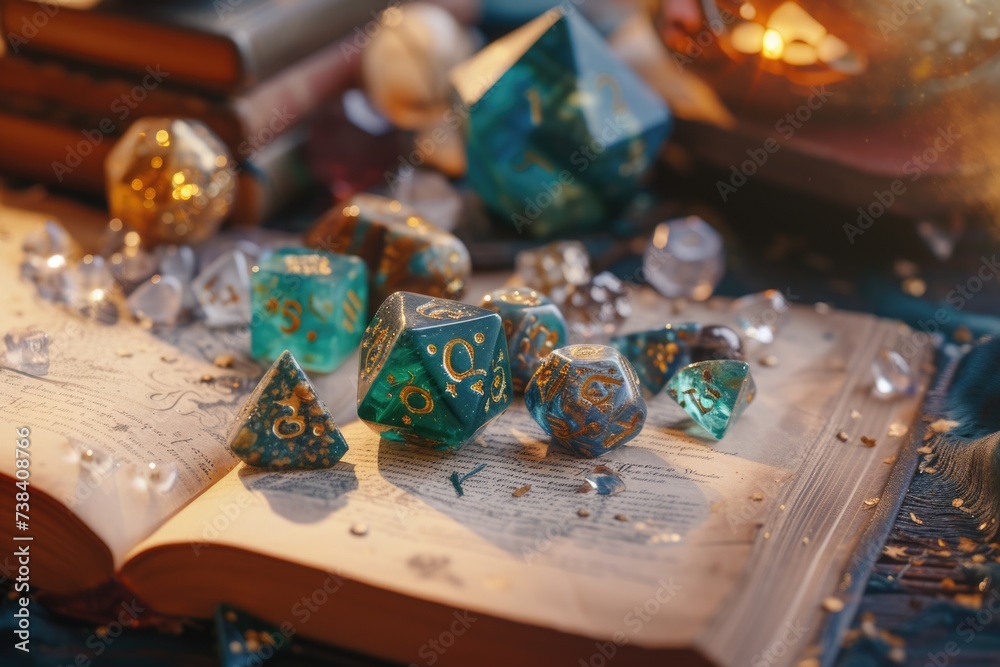 Dice divination concept background Dice divination concept background