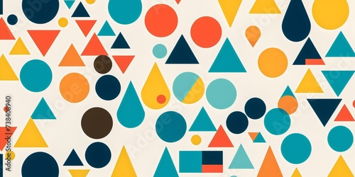 Vibrant Abstraction: Flat 2D Art Featuring Abstract Colorful Shapes