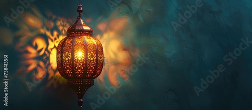 Vintage-style image with Oriental Arabic embellishment featuring a golden lantern and antique mill.