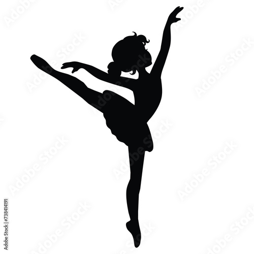 Cute little ballerina girl vector cartoon illustration
