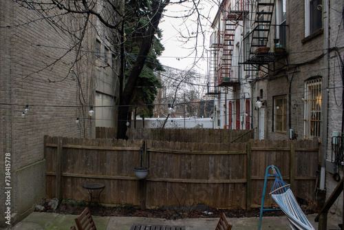 Photography backyard of city building in new york