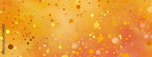 an orange and yellow background, in the style of light gold and light amber, dotted, confetti-like dots