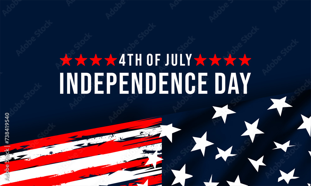 happy 4th of July independence day with firework , vektor background, poster, banner, flyer, template