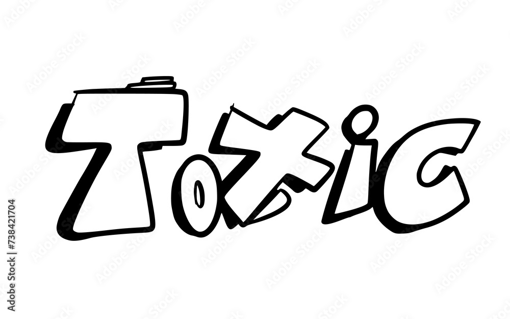 Graffiti word Toxic, vector Graffiti word Toxic, vector