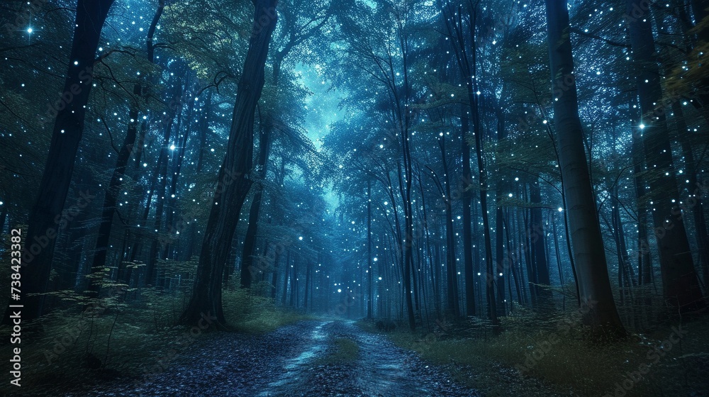 Fototapeta premium Enchanted Evenings: A Journey Through the Magical Forest