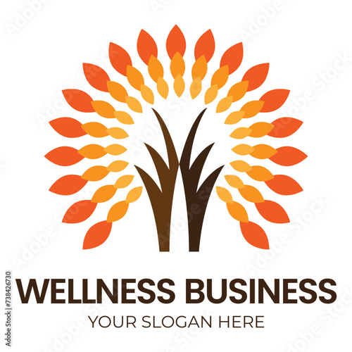 simple and modern tree logo for wellness business