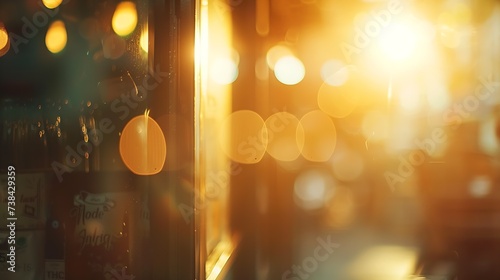image of blurred bokeh background with warm colorful lights vintage tone : Generative AI