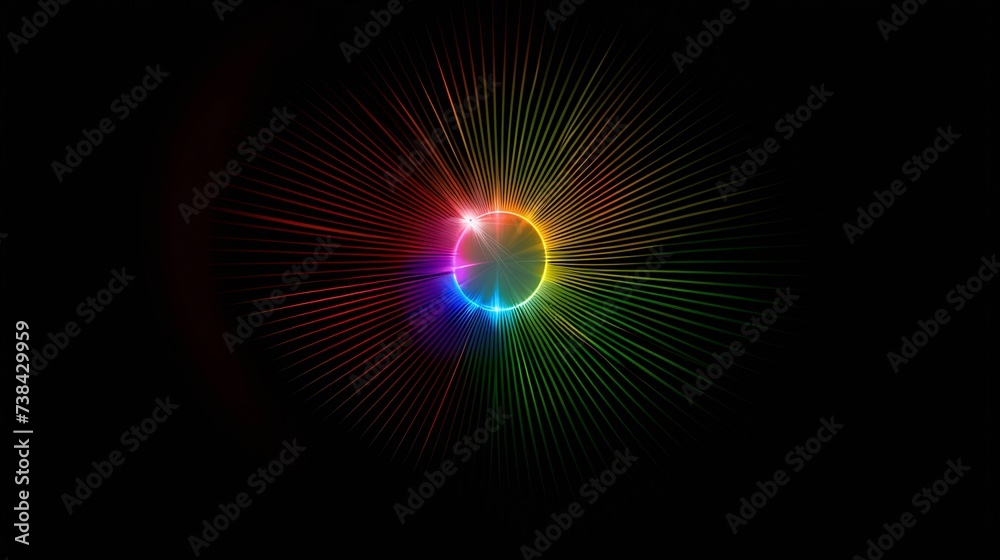 Lens flare effect on black background Abstract Sun burst sunflare for ...
