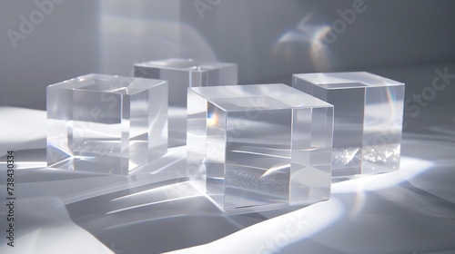 ACRYLIC BLOCKS SOLID SQUARE RECTANGULAR PERSPEX BLOCKS Clear Acrylic Square Oblong Blocks for Product Photography Props or Retail Jewellery Displays Transparent Acrylic Pedestal for Wi : Generative AI photo