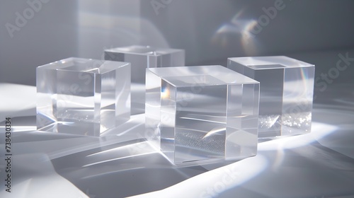 ACRYLIC BLOCKS SOLID SQUARE RECTANGULAR PERSPEX BLOCKS Clear Acrylic Square Oblong Blocks for Product Photography Props or Retail Jewellery Displays Transparent Acrylic Pedestal for Wi : Generative AI
