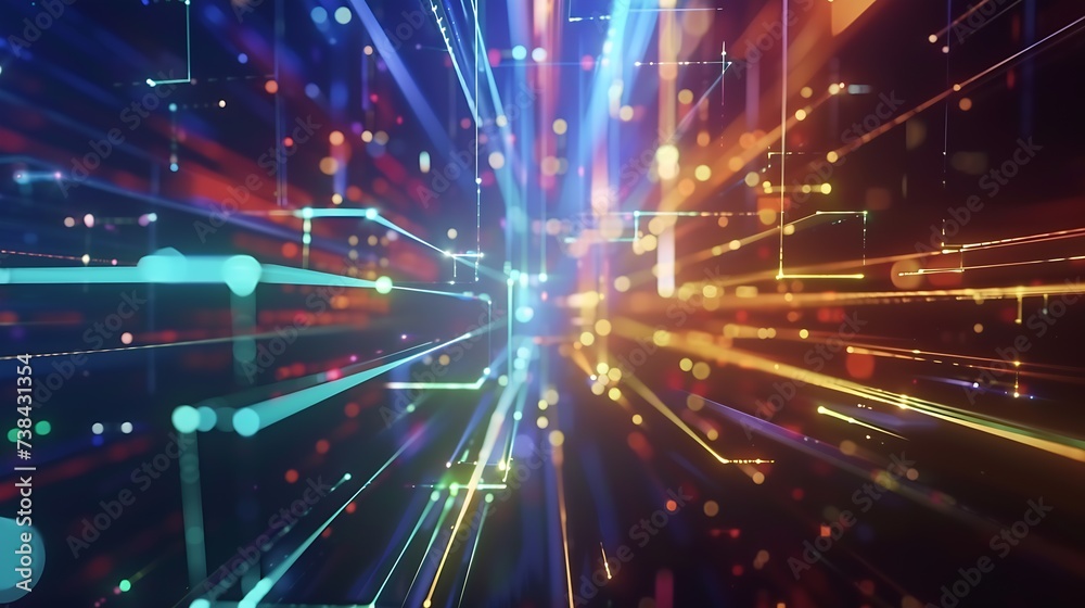 Fototapeta premium Digital technology, global business network connection, data analysis, social media marketing, digital software development, teamwork and business strategy, internet technology concept : Generative AI