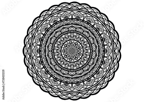 Flower mandala decorative element vintage oriental pattern Vector illustration Islam, Arabian, Indian, Moroccan, Spanish, Turkish, Pakistani, Chinese, mystical, Ottoman patterns, coloring book page.