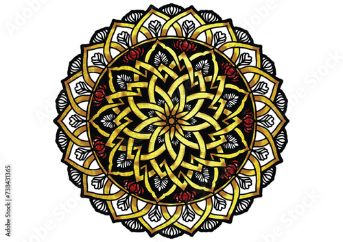 Flower mandala decorative element vintage oriental pattern Vector illustration Islam, Arabian, Indian, Moroccan, Spanish, Turkish, Pakistani, Chinese, mystical, Ottoman patterns, coloring book page.