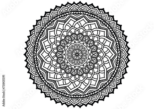 Flower mandala decorative element vintage oriental pattern Vector illustration Islam, Arabian, Indian, Moroccan, Spanish, Turkish, Pakistani, Chinese, mystical, Ottoman patterns, coloring book page.