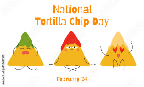Festive banner for National Tortilla Chip Day with nachos