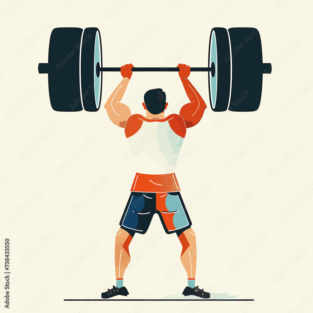 illustration of a man lifting weights illustration of a man lifting weights