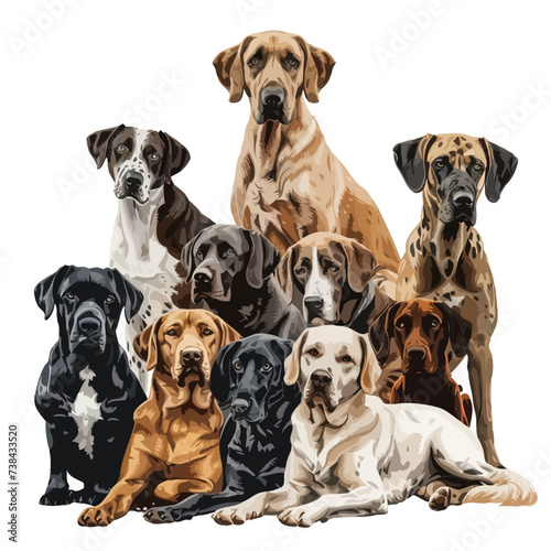 Group Of Dogs Illustration