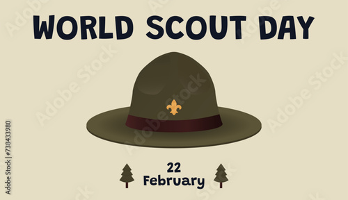 Banner for World Scout Day with hat
