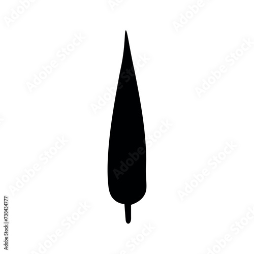 Silhouette of tree on white background