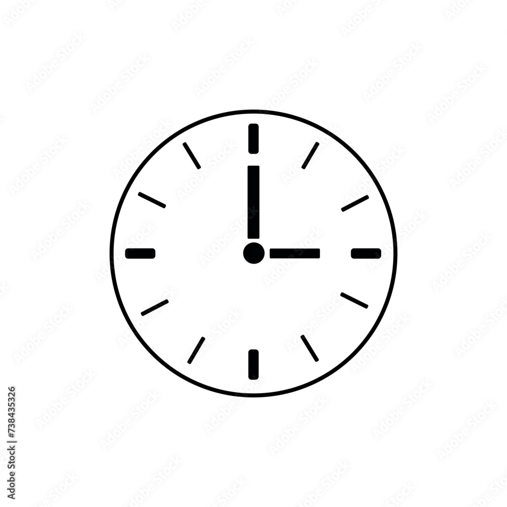 Drawn clock on white background Drawn clock on white background