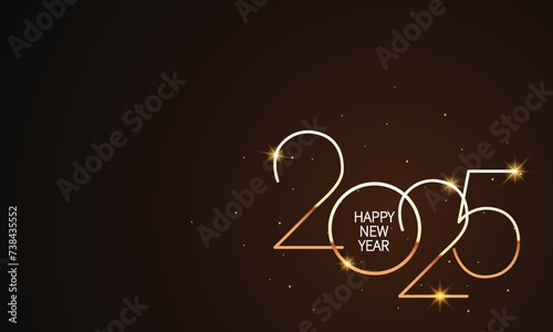 2025 Happy New Year Background Design. Greeting Card  Banner  Poster. Vector Illustration.