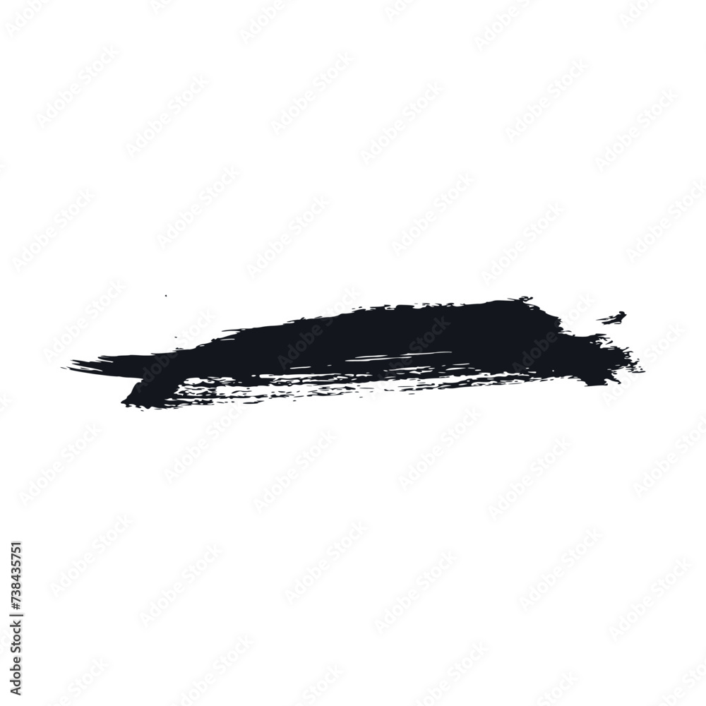 Black brush stroke on white background 