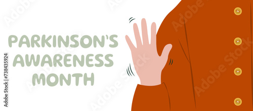Drawn banner for Parkinson's Awareness Month  