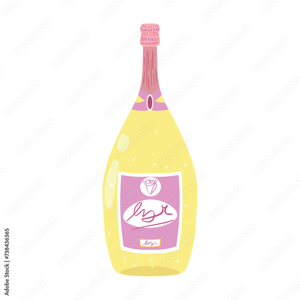 Bottle of champagne on white background Bottle of champagne on white background