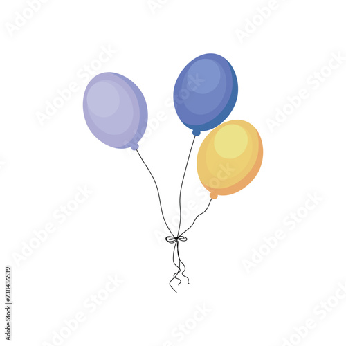 Colorful balloons on white background