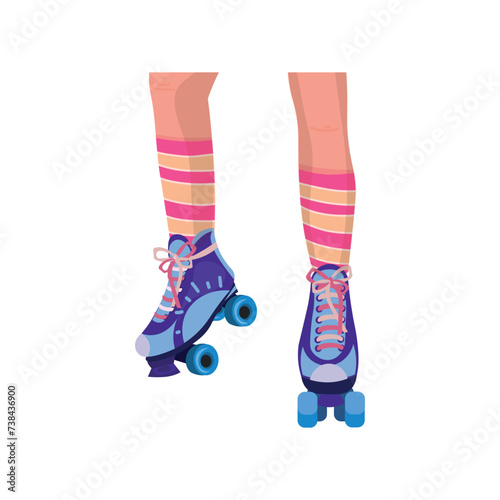 Legs of young roller skatin...