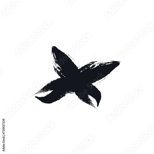 Strokes of black paint on w...