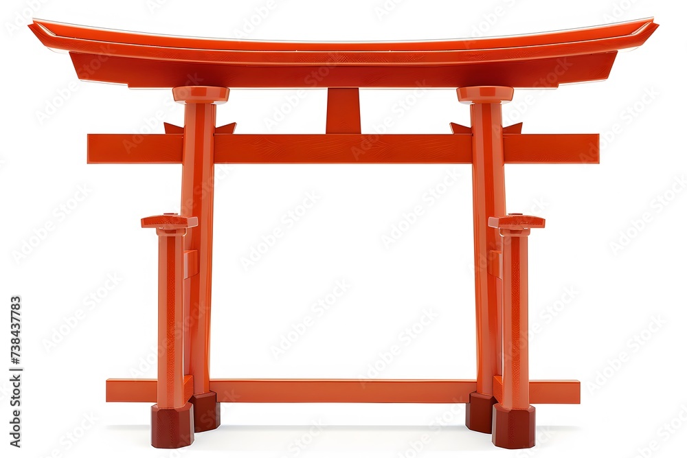 an orange japanese tori tori gate on a white background, an orange japanese tori tori gate on a white background,