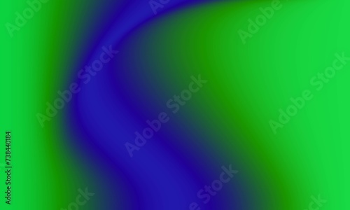 Blue curves on green background, 3D illustration