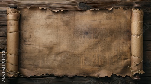 Ancient old scroll papyrus parchment document wallpaper background photo