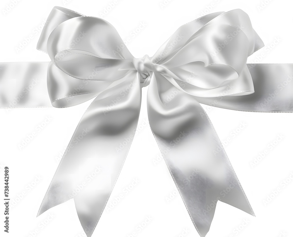 white bow with ribbon isolated on white white bow with ribbon isolated on white