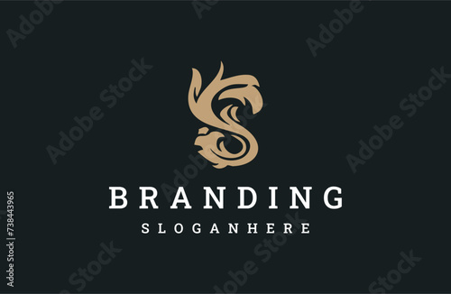 Letter s logo icon design template vector illustration on black background .