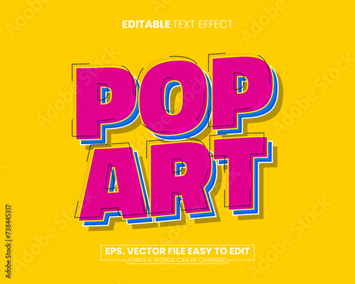 Pop art retro editable text effect