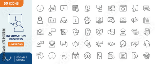 Information Business Line Editable Icons set