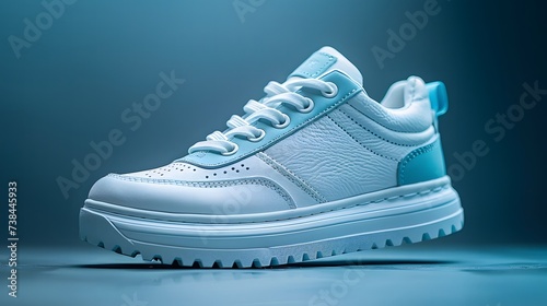 BOLD MINIMALIST SNEAKERS DESIGN isolated on blue background