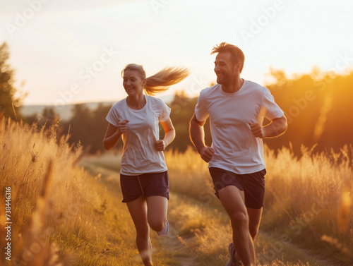 Outdoor exercise with an active couple boosts happiness and improves overall health.
