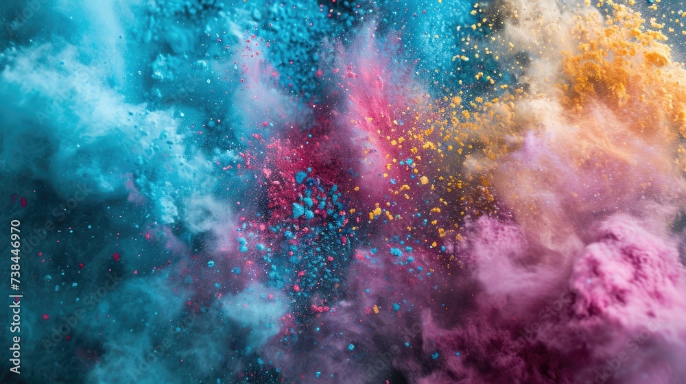 Colorful powder splash explosion dust paint wallpaper background	
