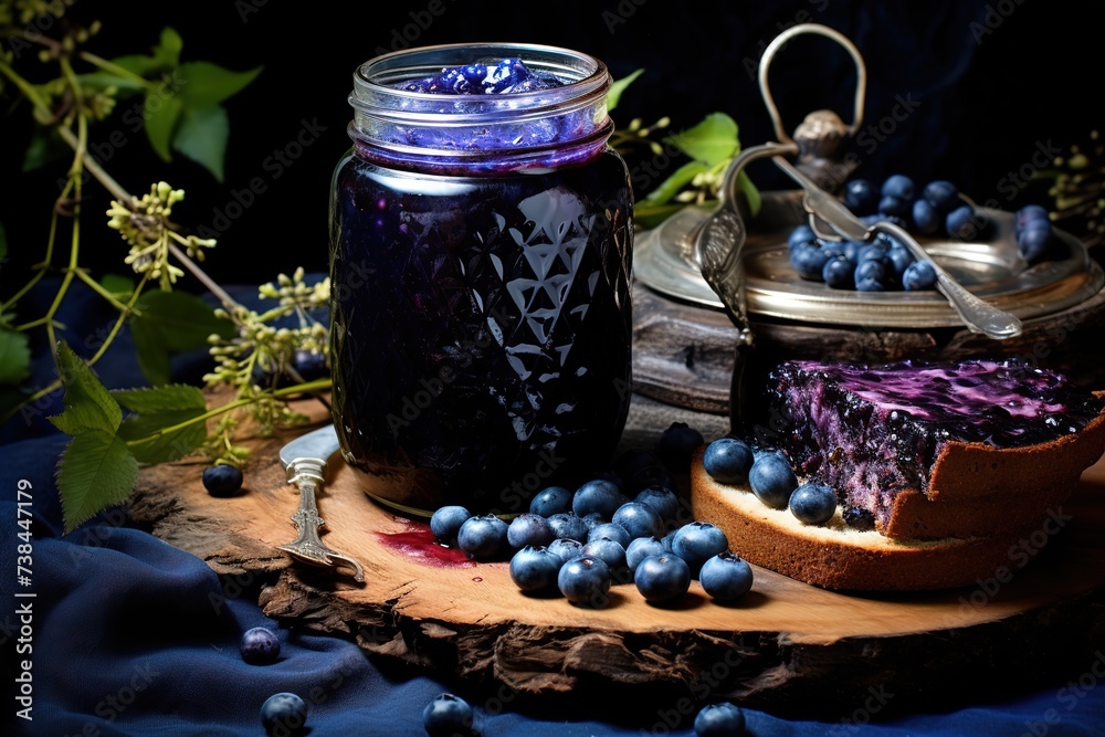 Homemade delicious and fresh blueberry fruit jam Homemade delicious and fresh blueberry fruit jam
