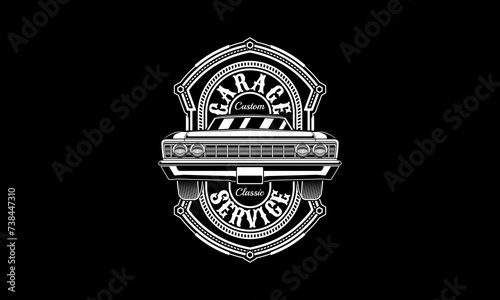 Vintage car emblem. Car badge logo