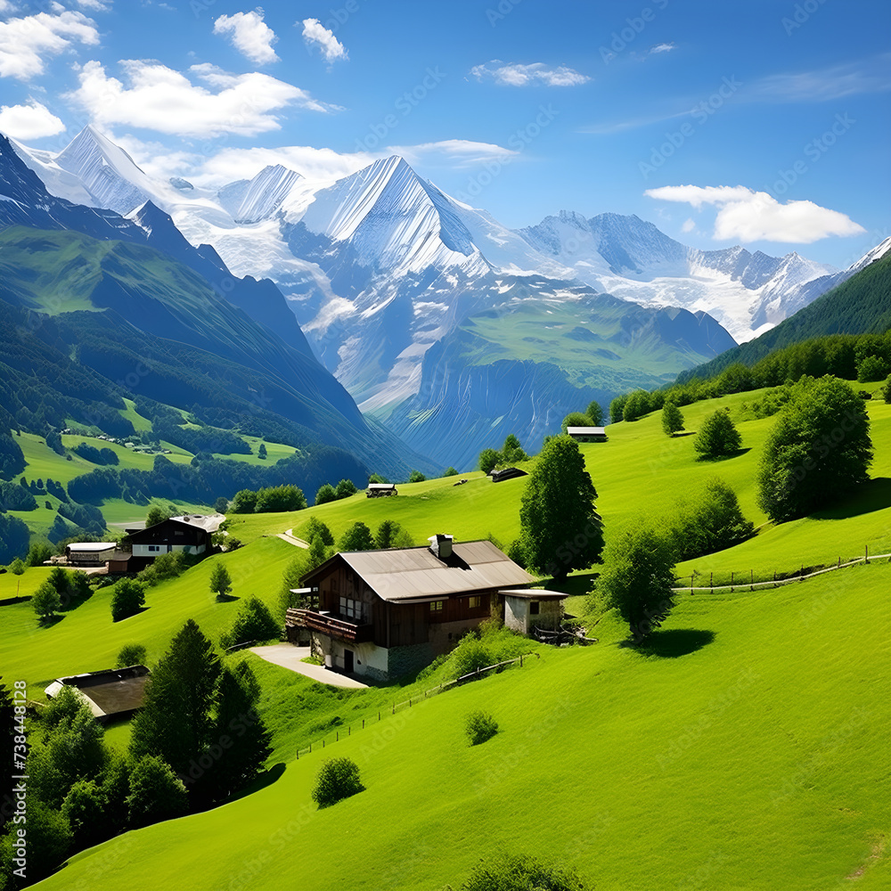 European Railway Adventure: Bucolic Journey through Stone Houses, Verdant Valleys, and Majestic Mountains