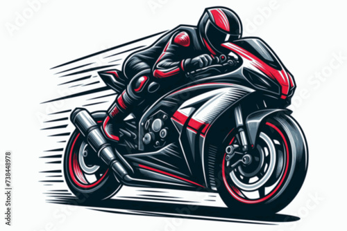 red motorcycle on a white background